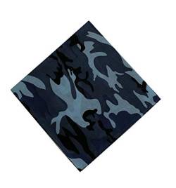 Sonnenscheinschuhe® 1 x Bandana Tuch Camouflage Blau Grau 100% Baumwolle Kopftuch Halstuch Schal von Sonnenscheinschuhe