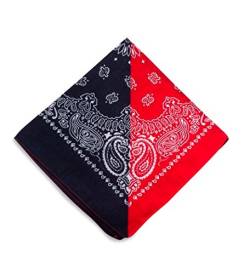 Sonnenscheinschuhe® 1 x Bandana Tuch Paisley Blau Rot 100% Baumwolle Kopftuch Halstuch Schal navy von Sonnenscheinschuhe