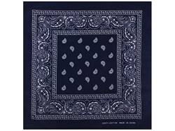 Sonnenscheinschuhe 1 x Bandana Tuch verschiedene Muster Paisley 100% Baumwolle Kopftuch Halstuch Schal (Dunkelblau) von Sonnenscheinschuhe