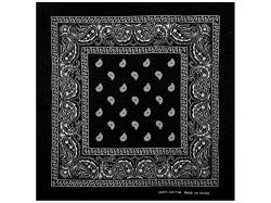 Sonnenscheinschuhe 1 x Bandana Tuch verschiedene Muster Paisley 100% Baumwolle Kopftuch Halstuch Schal (Schwarz) von Sonnenscheinschuhe