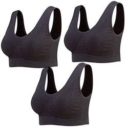 Sonojie Unterwäsche Damen Set BH, Sport BH Starker Halt Große Brüste, Atmungsaktives Brustpolster mit Sportunterwäsche, BH ohne Bügel Bustier Verführerische 3/5 Stück (Schwarz, XX-Large) von Sonojie