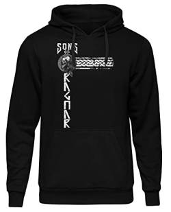 Sons of Ragnar Midgard Herren Kapuzenpullover| Valhalla Hoodie - Wikinger - Odin Pullover - Vikings -Walhalla Pullover Herren | Schwarz (XL) von Sons of Ragnar