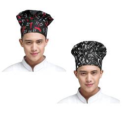 Sonwaha 2 Stück Kochmütze, Verstellbare Kochmütze mit Einstellbar Unisex Küche Hotel Restaurant Gastro-Hüte für Männer Frauen Kochen Kochmütze von Sonwaha