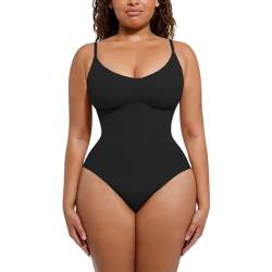 Nahtloser Bodyshaper Body für Damen – Ganzkörper-Shapewear Body Sculpting Anzüge ärmellos Rundhals, Schwarz, S von Soo slick