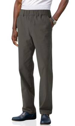 Soojun Herren-Hose, Baumwolle, lockere Passform, elastischer Bund - Grau - 34W / 30L von Soojun