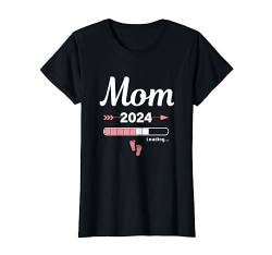 Mom Loading 2024 Werdende Mutter Baby Geburt Mummy to Be T-Shirt von Soon To Be Dad Mom Papa Mama Designs