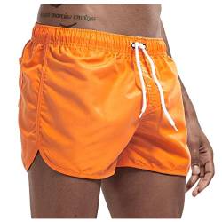 SoonerQuicker Badehose Herren Türkis Badeshorts Herren Neon Kurz Badehose Herren Neon Grün Orange Badeshorts Herren Pink Hawaii Kurze Hosen Herren Schnelltrocknend, L von SoonerQuicker