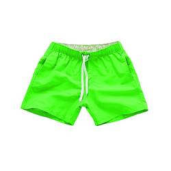 SoonerQuicker Badeshorts Herren Neon Badehose Herren Türkis Schwimmhose Herren Boxershorts Badehose Herren Hellblau Schnelltrocknend Badehose Herren Retro Badehose Herren Neon Grün Pink Weiß, S von SoonerQuicker