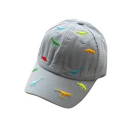 SoonerQuicker Cap Kinder Dino Jungen Mädchen Verstellbar Basecap Mütze Sommer Dinosaurier Schirmmütze Baby Gelb Weiß Rosa, Grau, Einheitsgröße von SoonerQuicker