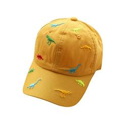 SoonerQuicker Cap Kinder Jungen Mädchen Dino Sonnenhut Blumen Tiere Verstellbar Basecap Schirmmütze Baby Junge Cappy Mütze Sommer, A Gelb, Einheitsgröße von SoonerQuicker