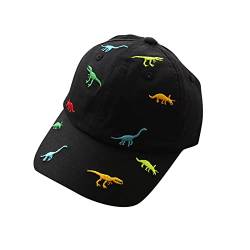 SoonerQuicker Cap Kinder Jungen Mädchen Dino Sonnenhut Blumen Tiere Verstellbar Basecap Schirmmütze Baby Junge Cappy Mütze Sommer, A Schwarz, Einheitsgröße von SoonerQuicker