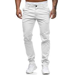 SoonerQuicker Chino Hose Herren Beige Chinohose Männer Regular Fit Chino Hose Herren Slim Fit Grau Freizeithose Herren Lang Sommer Offenes Bein Chino Hose Herren Straight von SoonerQuicker