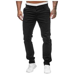 SoonerQuicker Chino Hose Herren Regular Fit Chinohose Männer Elegant Freizeithose Herren Lang Chino Hose Herren Straight Chino Hose Herren Grau Chino Hose Herren Schwarz von SoonerQuicker