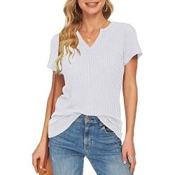 SoonerQuicker Damen Oberteile V Ausschnitt Sexy Oberteile Damen Curvy Damen Oberteile Casual Damen Oberteile Kurzarm Elegant Tshirt Damen Ausschnitt Sexy Oberteile Damen Sommer von SoonerQuicker