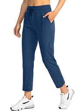 Soothfeel Damen-Golfhose mit 4 Taschen, 7/8-Stretch, hohe Taille, Jogginghose, Reisen, athletisch, Arbeitshose für Frauen, Dunkelblau, M von Soothfeel