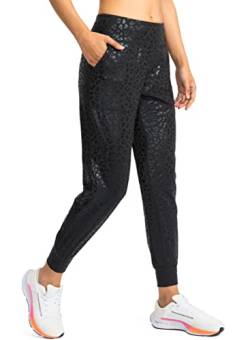 Soothfeel Damen-Jogginghose mit Reißverschlusstaschen, hohe Taille, athletisch, Workout, Yogahose, Jogger für Frauen, Schwarz Leopard, M von Soothfeel