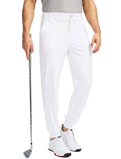 Soothfeel Herren-Golf-Jogginghose mit 5 Taschen, schmale Passform, Stretch-Jogginghose, Laufen, Reisen, Arbeitshose für Herren, 05-weiß, Groß von Soothfeel