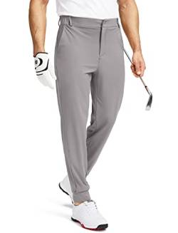 Soothfeel Herren-Golf-Jogginghose mit 5 Taschen, schmale Passform, Stretch-Jogginghose, Laufen, Reisen, Arbeitshose für Herren, Hellgrau, Groß von Soothfeel