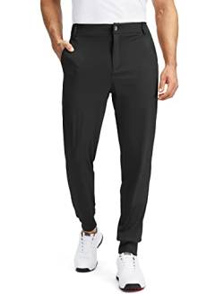 Soothfeel Herren-Golf-Jogginghose mit 5 Taschen, schmale Passform, Stretch-Sweathose, Laufen, Reisen, Kleid, Arbeitshose für Herren, 01-schwarz, 31-35 von Soothfeel