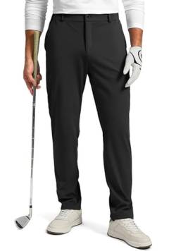 Soothfeel Herren-Golfhose mit 5 Taschen, schmale Passform, Stretch-Jogginghose, lässiges Reisekleid, Arbeitshose für Herren, 01-schwarz, Groß von Soothfeel