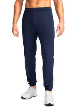 Soothfeel Herren-Jogginghose mit Reißverschlusstaschen, Golf-Jogger, leichte Sweathose, athletische Workout-Hose für Männer, Track Running, Marineblau, Groß von Soothfeel