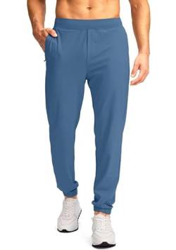 Soothfeel Herren-Jogginghose mit Reißverschlusstaschen, Golfjogger, leichte Sweathose, athletische Workout-Hose für Herren, Schiefer, Blau, Groß von Soothfeel