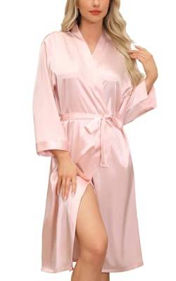 Sopesil Damen Satin Bademantel Unisex Satin Bademantel Kimono V-Ausschnitt Morgenmantel für Spa Haus und Hotel von Sopesil