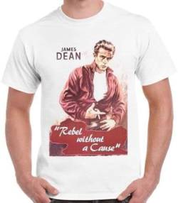 James Dean Rebel Without A Cause Film Retro T Shirt White M von Sopla