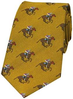 Soprano Luxuriöse goldene Pferde-Krawatte aus gewebter Seide, gold, 8cms x 148cms von Soprano