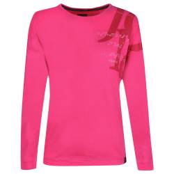 Soquesto Damen Langarm Shirt fuchsia pink wording L von Soquesto