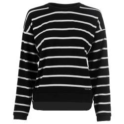 Soquesto Damen Sweatshirt black with white stripes XS von Soquesto