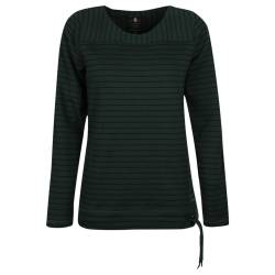Soquesto Damen Sweatshirt bottle green stripes XXL von Soquesto
