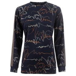 Soquesto Damen Sweatshirt navy abstract printed M von Soquesto