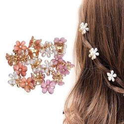 18 Stück Mini-Blumen-Haarklammern mit Süßen Blumen, Langlebiges ABS-Material, Haarfixierung, Kompakt und Tragbar, Packliste für Mädchen und Frauen von Sorandy