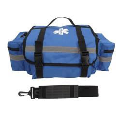Sorandy Blaue Feuerwehrtasche, Tasche für Ersthelfer, Medizinischer Notfallrucksack mit Großem Fassungsvermögen, Langlebigem, Wasserdichtem Reflektorstreifen für Camping, Wandern, Auto von Sorandy