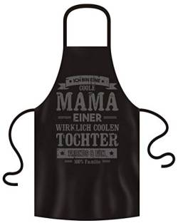 Soreso Design Geburtstagsgeschenk für Mama Kochschürze Coole Mama einer Tochter :-: für Ihre Mutter mit Urkunde Größe A5 Schürze Farbe: schwarz von Soreso Design
