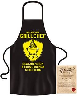 Soreso Design Grillschürze für Männer lustig im Grill-Set BBQ Apron Geschenkidee Boarischer Grillchef von Soreso Design