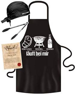 Soreso Design Grillschürze für Männer lustig im Grill-Set BBQ Apron Geschenkidee Mein Fleisch -Grill - Bier 2 von Soreso Design