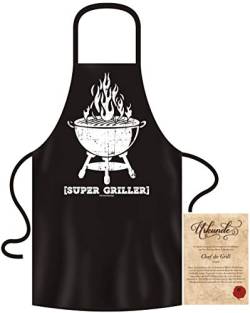 Soreso Grillschürze für Männer lustig im Grill-Set BBQ Apron Geschenkidee Super Griller von Soreso Design