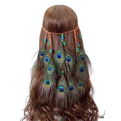 Böhmisches Haarband mit Federdekor, ethnische Traumfänger, Netz-Stirnband für Mädchen, Festival, Halloween, böhmischer Kopfschmuck, Cosplay, böhmischer Kopfschmuck für Frauen von Sorrowso
