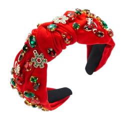 Haarband mit breiter Krempe, für Damen, Weihnachtshaarband mit Mini-Schneeflocken-Dekor, Mehrzweck-Haarband für Mädchen, Weihnachts-Stirnbänder für Frauen, Weihnachts-Stirnbänder für Kinder, breite von Sorrowso
