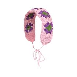 Häkel-Turban mit Blumenmuster, elastischer Haarschal, hohles Stirnband für Frauen, Mode, Fotografieren, Haar-Accessoire, Stricktuch von Sorrowso