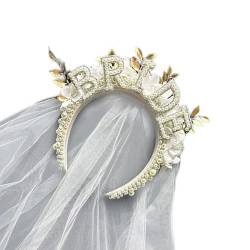 Künstliches Stirnband Für Hochzeitsfeier Eleganter Haarreif Für Frauen Brautparty Geschenk Junggesellinnenabschied Kopfbedeckung Brautparty Stirnband Hochzeitsdekorationen von Sorrowso
