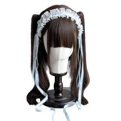 Mädchen Rüschen Spitzenband Kopfbedeckung Gothic Spitzenbesatz Subkultur Stirnband Maid Haarschmuck Spitzen Haarschmuck von Sorrowso