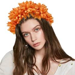 Modische Kopfbedeckungen Blumen Stirnbänder Haarschmuck Blumen Haarbänder Cosplay Kostüm Für Frauen Und Mädchen Blumen Stirnbänder von Sorrowso