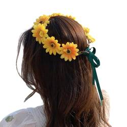 Realistisches Sonnenblumen Stirnband Böhmischer Kopfschmuck Tiaras Blumen Haarband Damen Hochzeit Party Zubehör Party Stirnband von Sorrowso