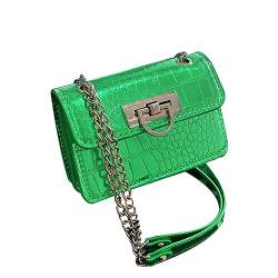 Sorrowso PU Unterarmtasche Vielseitige & Stilvolle Crossbody Tasche mit Kette Dekoration Kleine Handtasche für Frauen Mädchen für Fashionistas, grün von Sorrowso