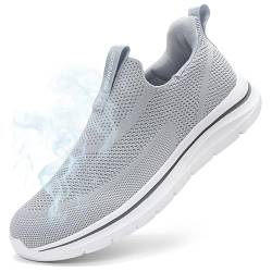 Sosenfer Schuhe Herren Slip On Sneaker Fitness Turnschuhe Atmungsaktiv Ohne Schnürsenkel Walkingschuhe Hand-Free Freizeit Schlupfschuhe für Gym-QIANHUI-40 von Sosenfer