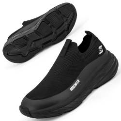 Sosenfer Slip on Sneaker Herren Sportschuhe ohne Schnürsenkel Turnschuhe Herren leicht und bequem Laufschuhe Outdoor Freizeitschuhe rutschfeste Gym Joggingschuhe-HEISE-42 von Sosenfer