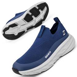 Sosenfer Slip on Sneaker Herren Sportschuhe ohne Schnürsenkel Turnschuhe Herren leicht und bequem Laufschuhe Outdoor Freizeitschuhe rutschfeste Gym Joggingschuhe-SHLAN-41 von Sosenfer